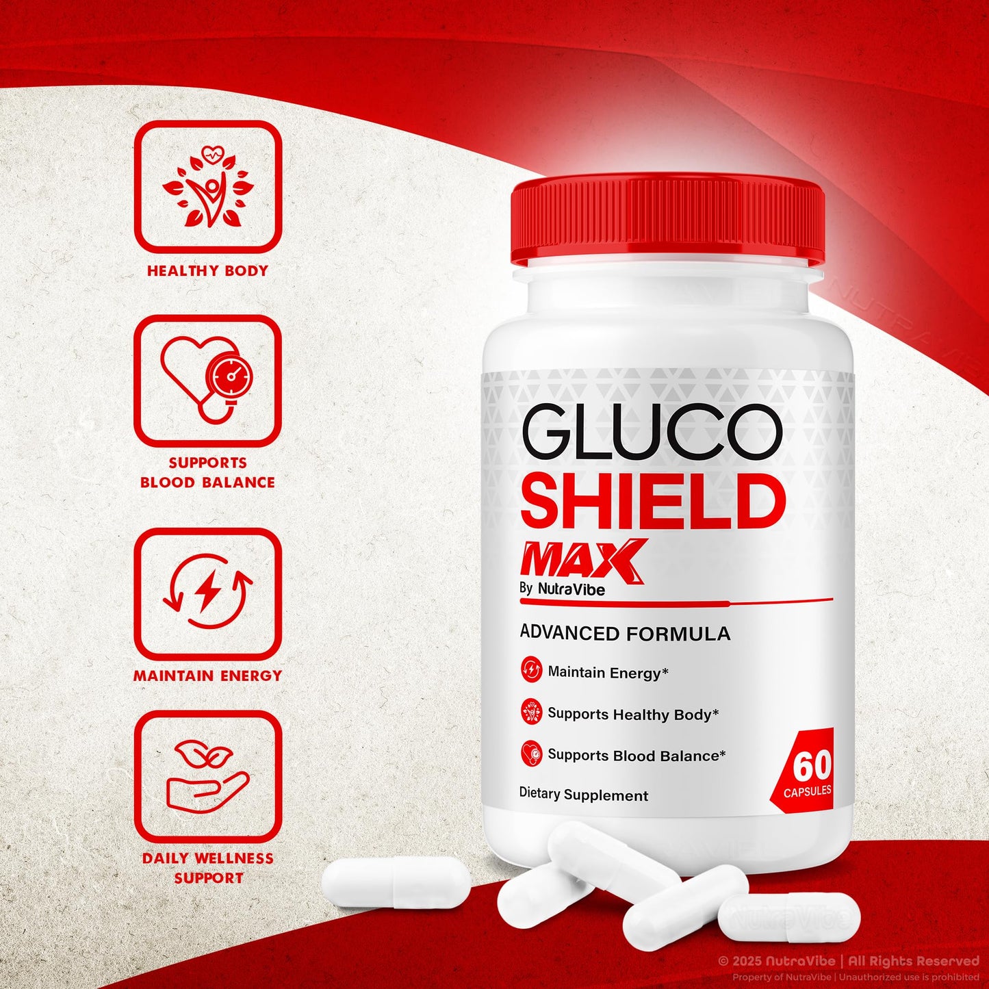 NutraVibe Gluco Shield Max Capsule, 120 Count