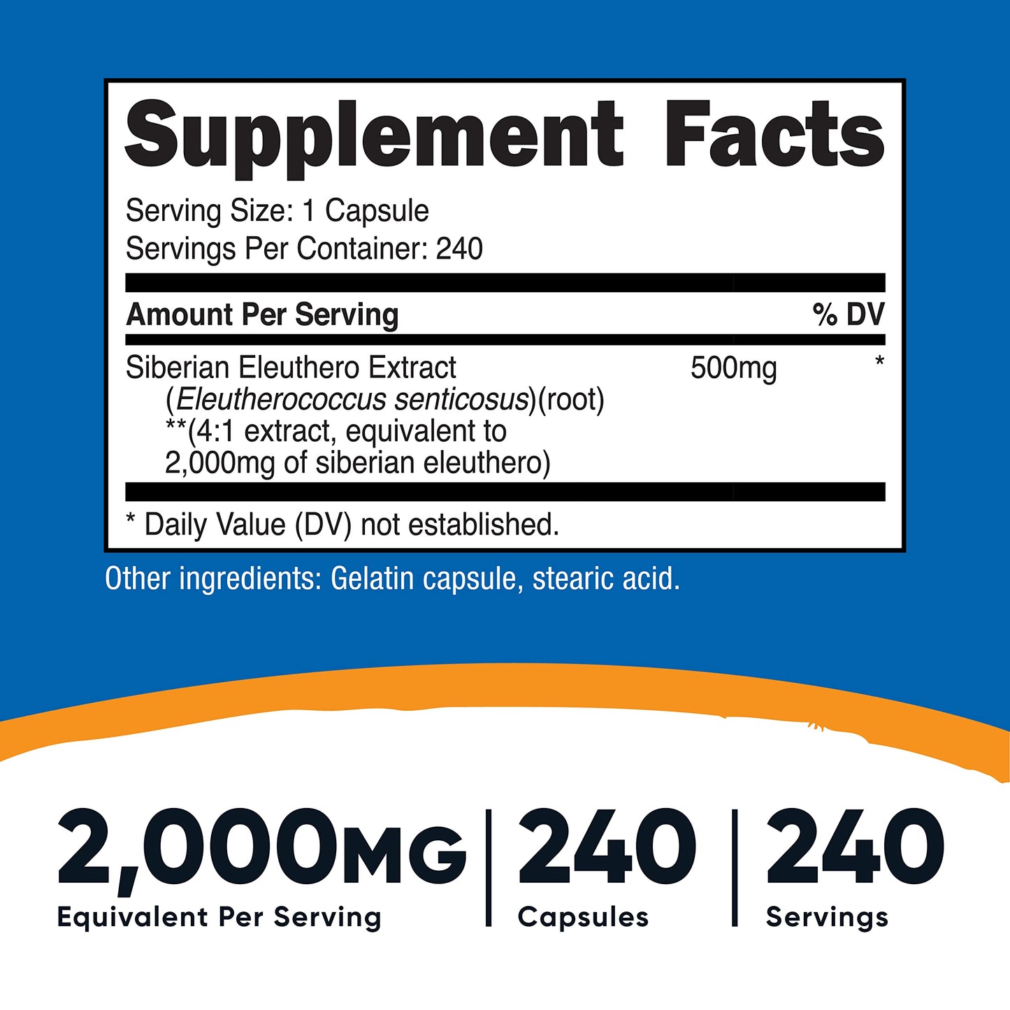 Nutricost Siberian Eleuthero 500mg Capsules, 3 Bottles