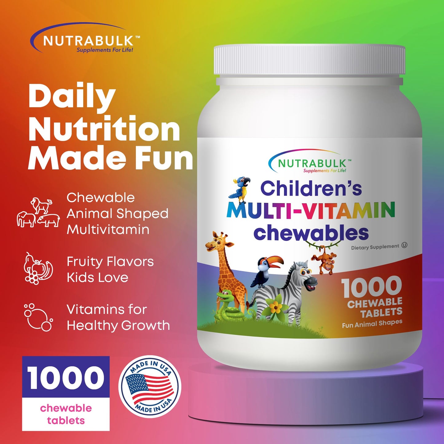 NutraBulk Kids Multivitamin Tablet 1000 Count