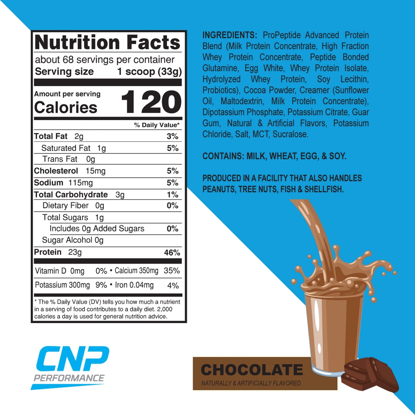 CNP Performance ProPeptide Protein Powder Chocolate 80 Ounce