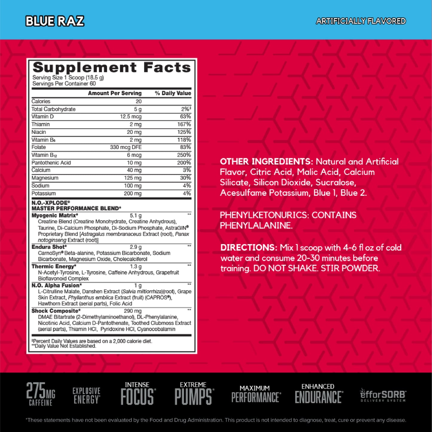 BSN N.O.-XPLODE Pre Workout Powder, 39.2
