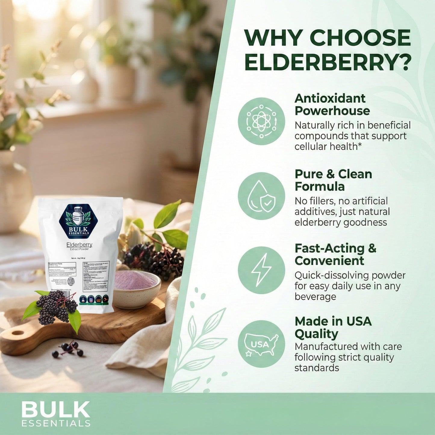 Bulk Essentials Elderberry Extract Powder w/Maltodextrin, 3.52 Ounce