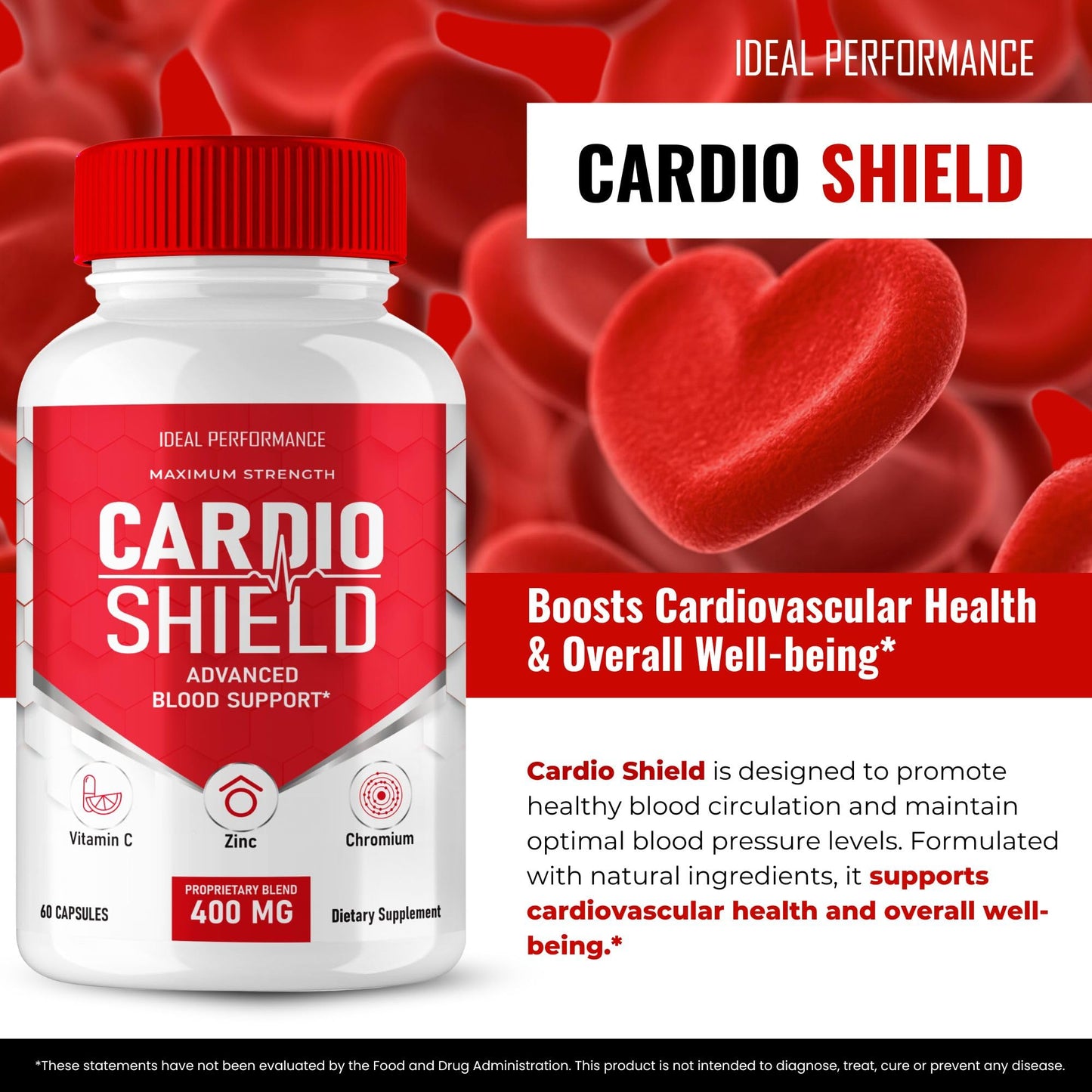IDEAL PERFORMANCE Cardio Shield Advanced Blood Formula Capsules, 60 Count