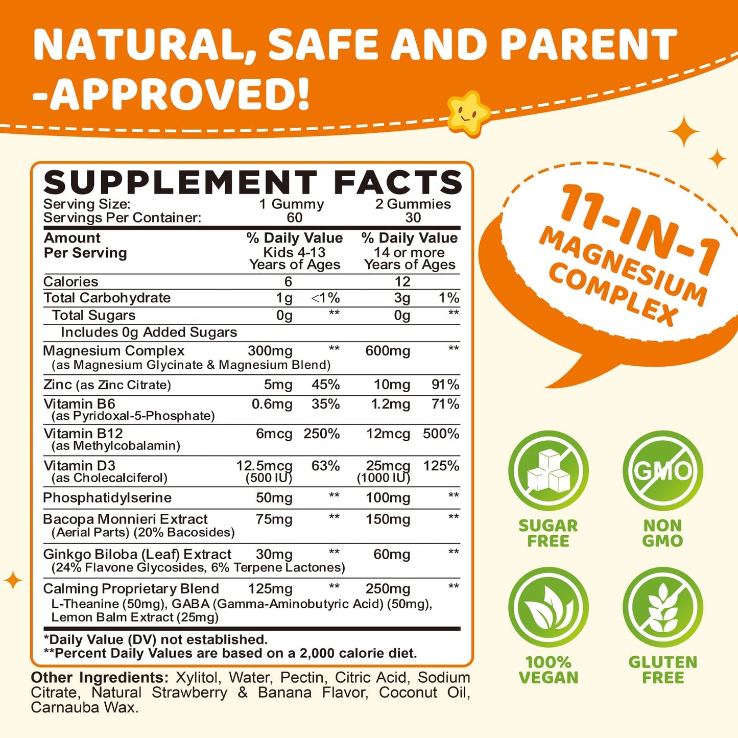 dilib Magnesium Glycinate Gummies for Kids, Gummy, 60 Count