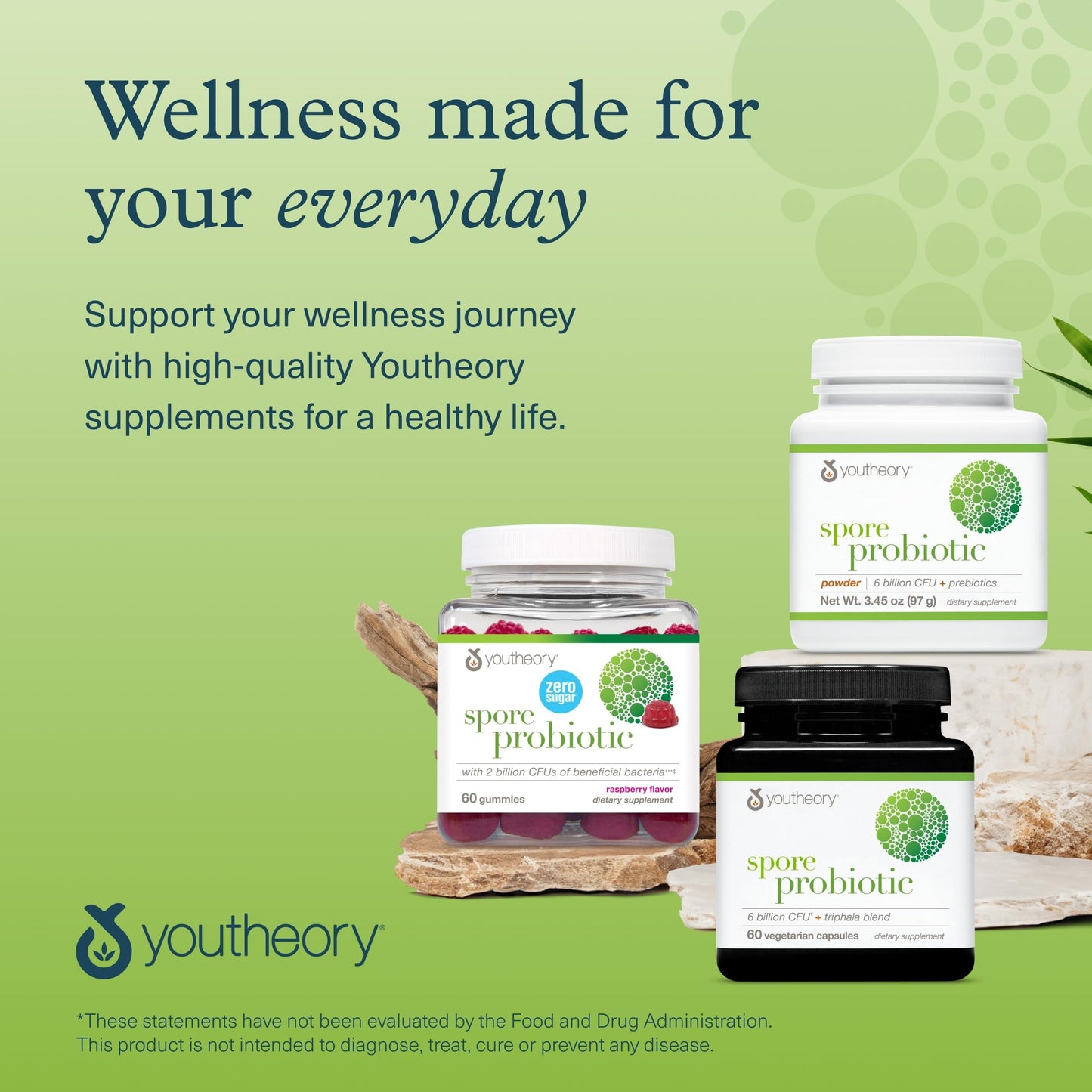 Youtheory Spore Probiotic Gummies 60 Gummies