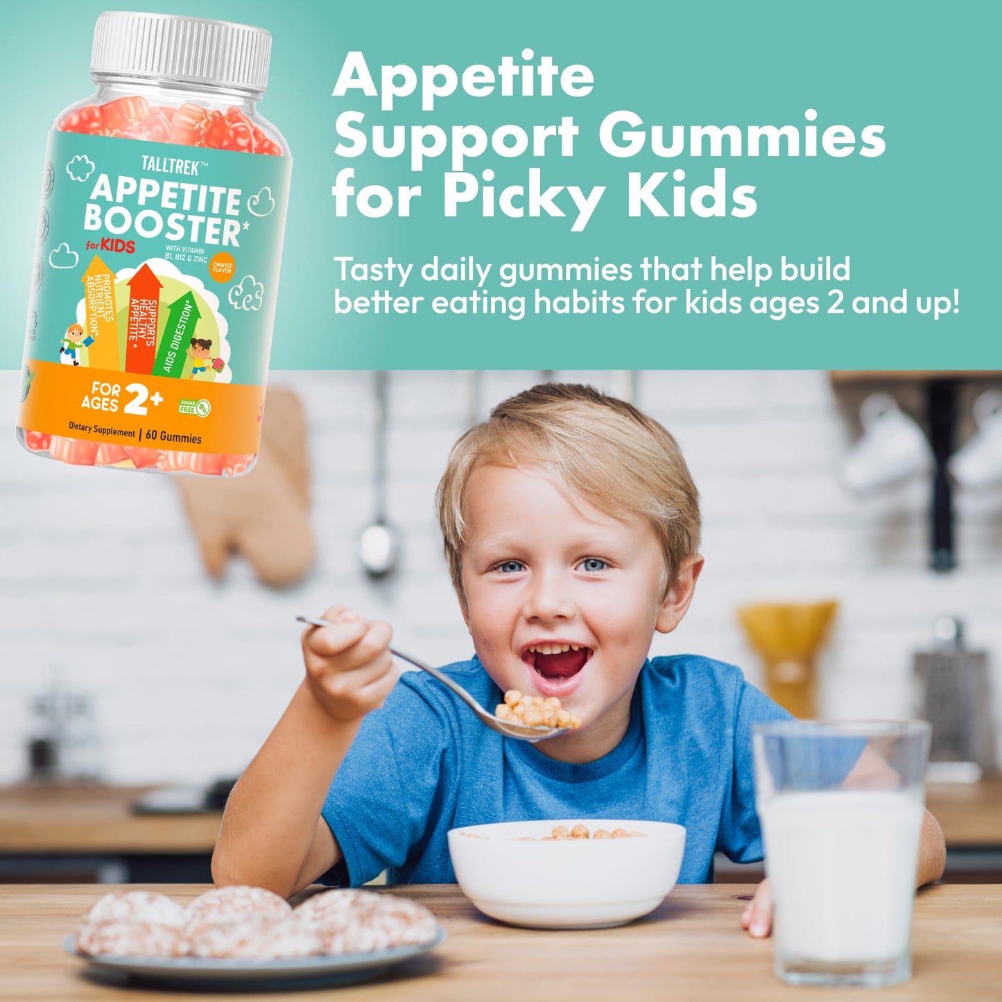 TallTrek Appetite Booster for Kids Gummies 60 Count