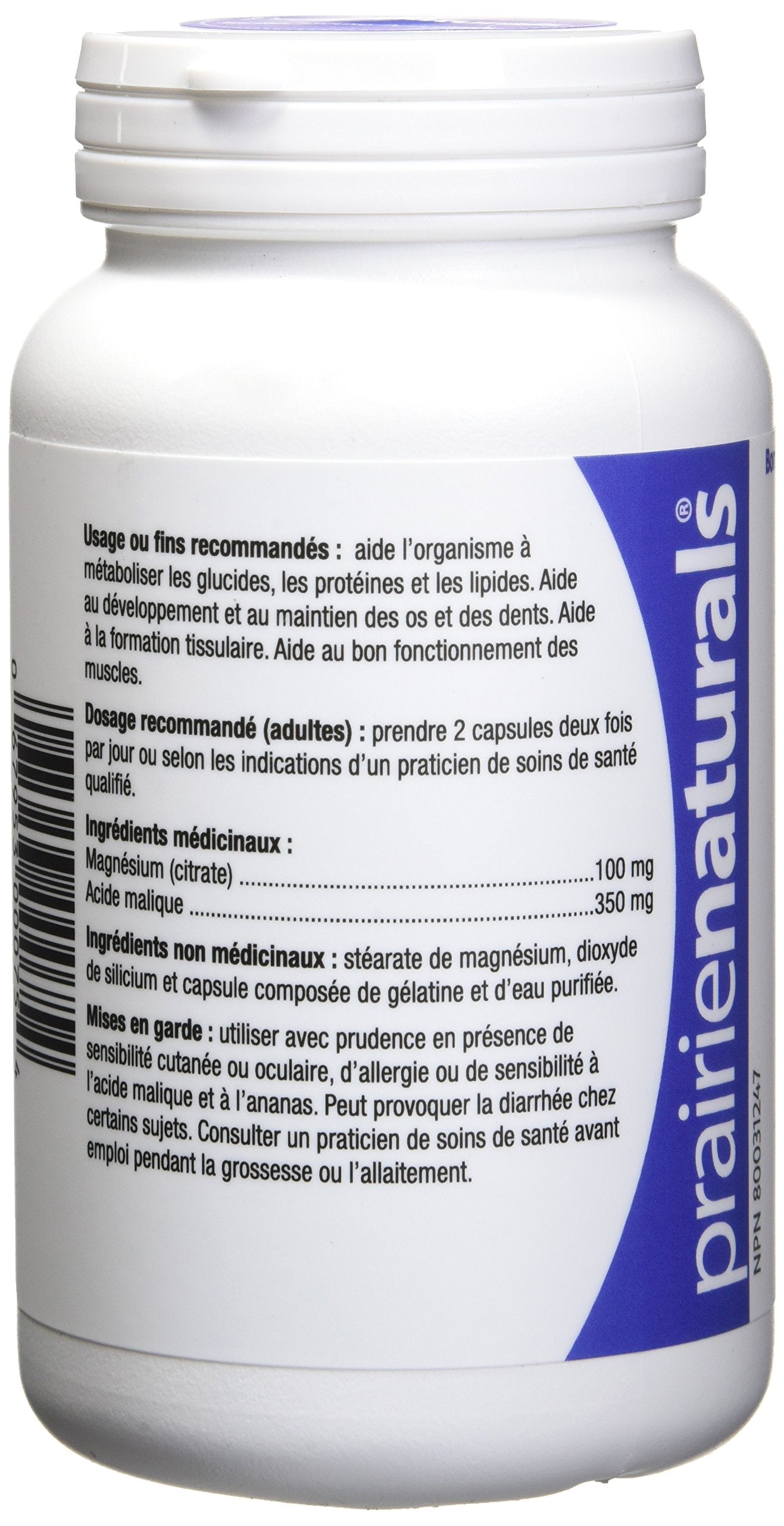 Prairie Naturals Mag Force Magnesium & Malic Acid Capsules 90 Count