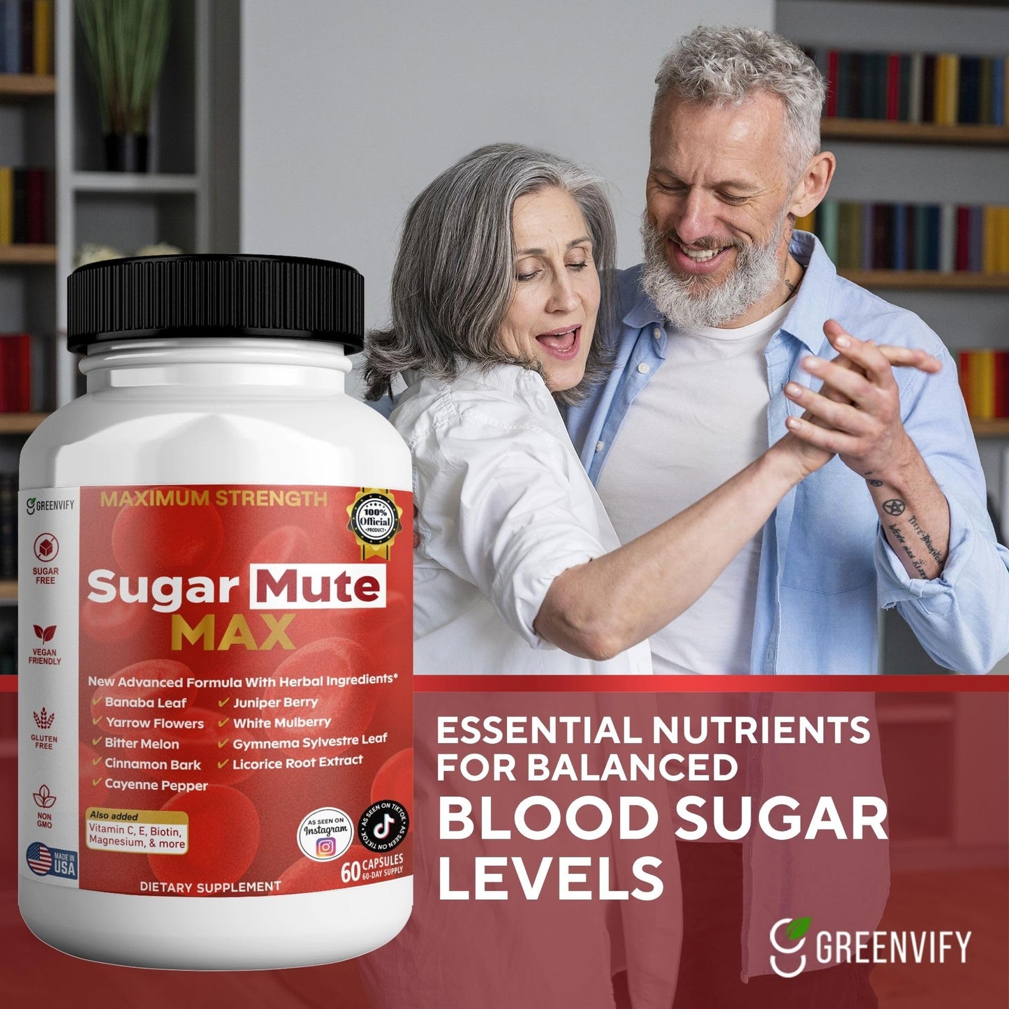 GREENVIFY Sugar Mute Max Blood Sugar Support Capsule 60 Count