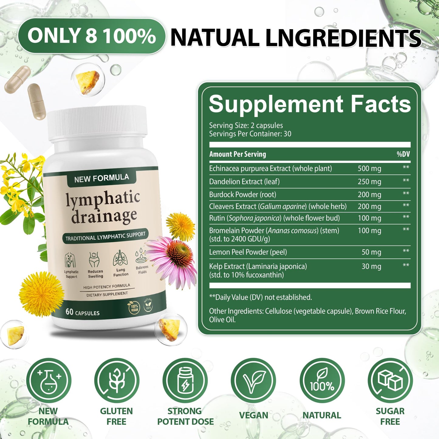 Pikeda Lymphatic Drainage Supplement Capsule 60 Capsules