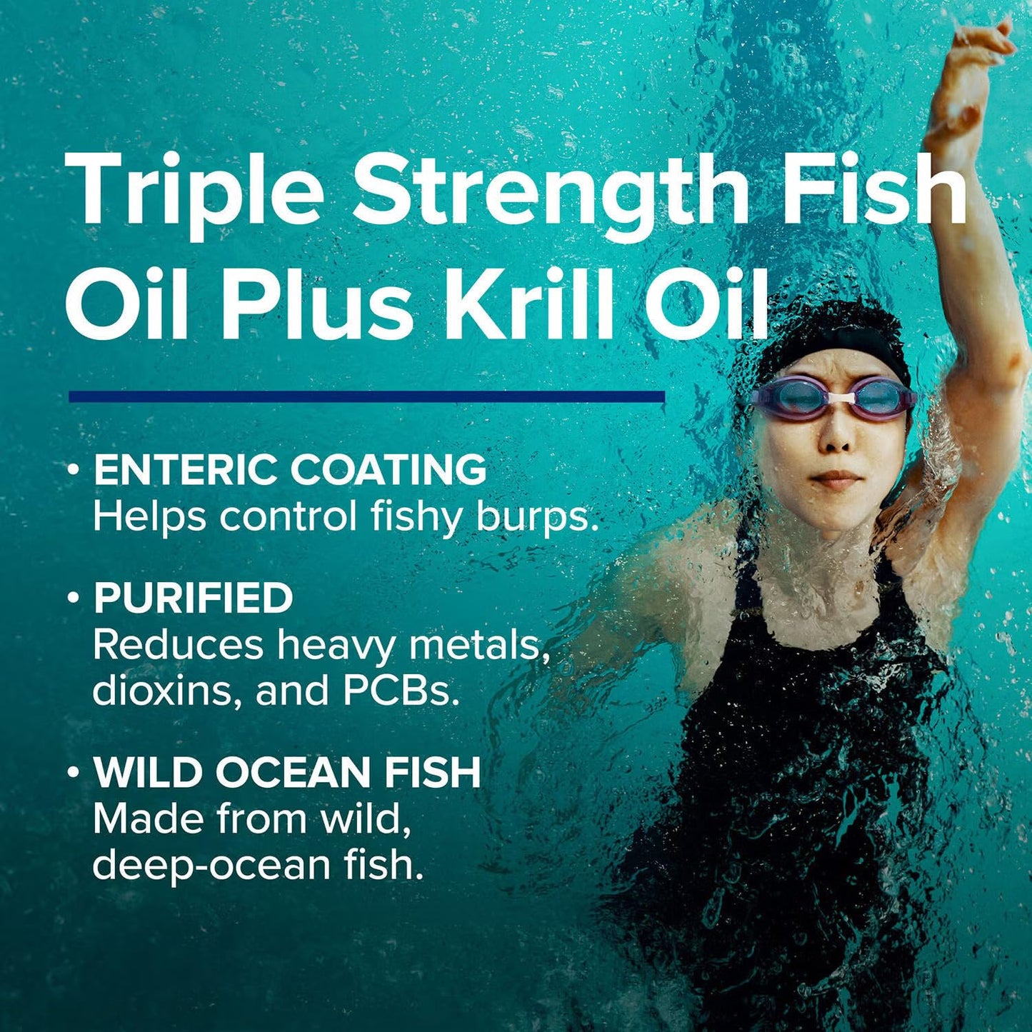 GNC Triple Strength Fish Oil Plus Krill Oil Omega 3 Supplement Softgel 60
