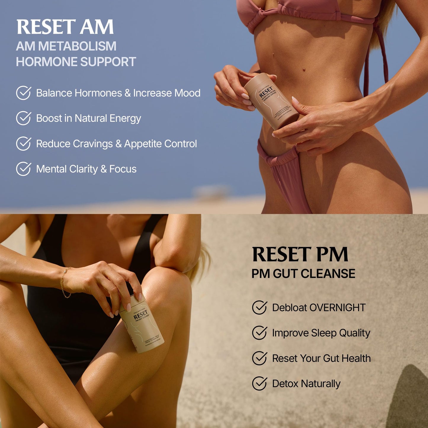 Paulina FITNESS Reset Detox Duo AM + PM Weight Loss Support Bundle 180 Capsules