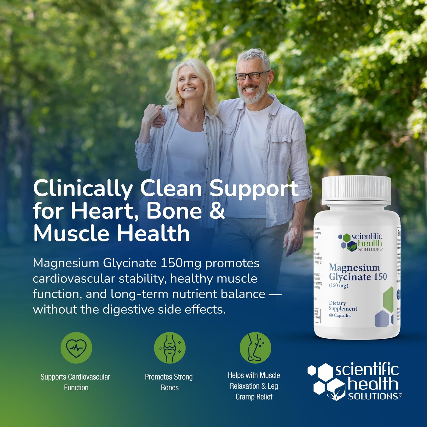 Scientific Health Solutions Magnesium Glycinate 150 mg Capsule, 60 Count