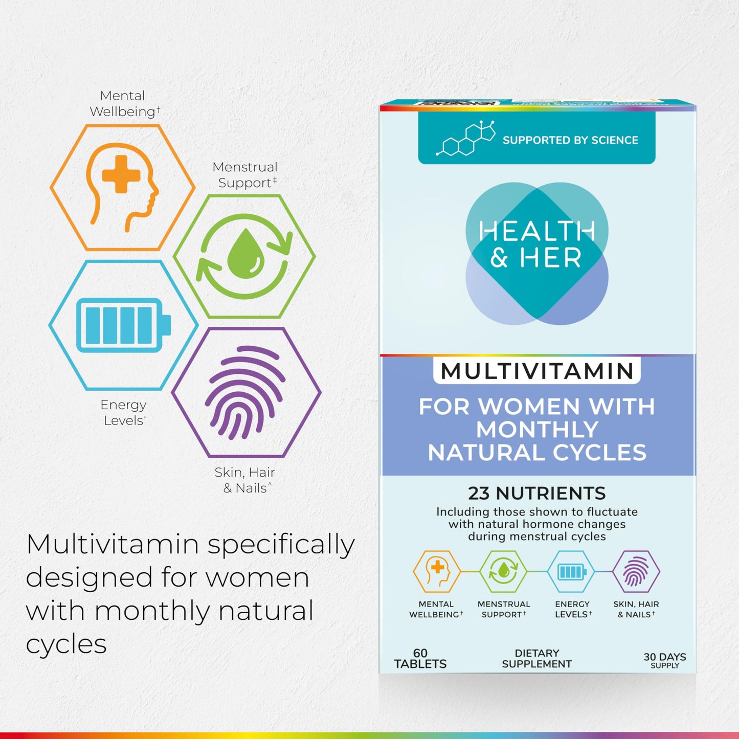 Health and Her Multivitamin for Women with Monthly Natural Cycles Capsule, 60 Count