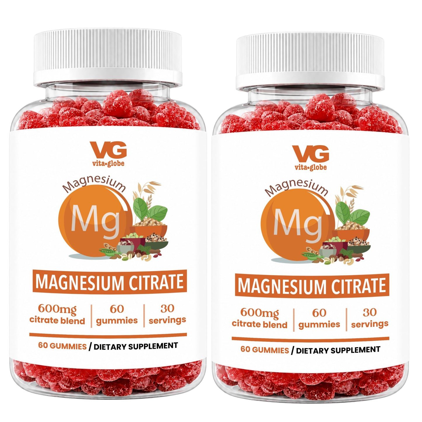 VITA GLOBE Magnesium Citrate Gummies 120 Count