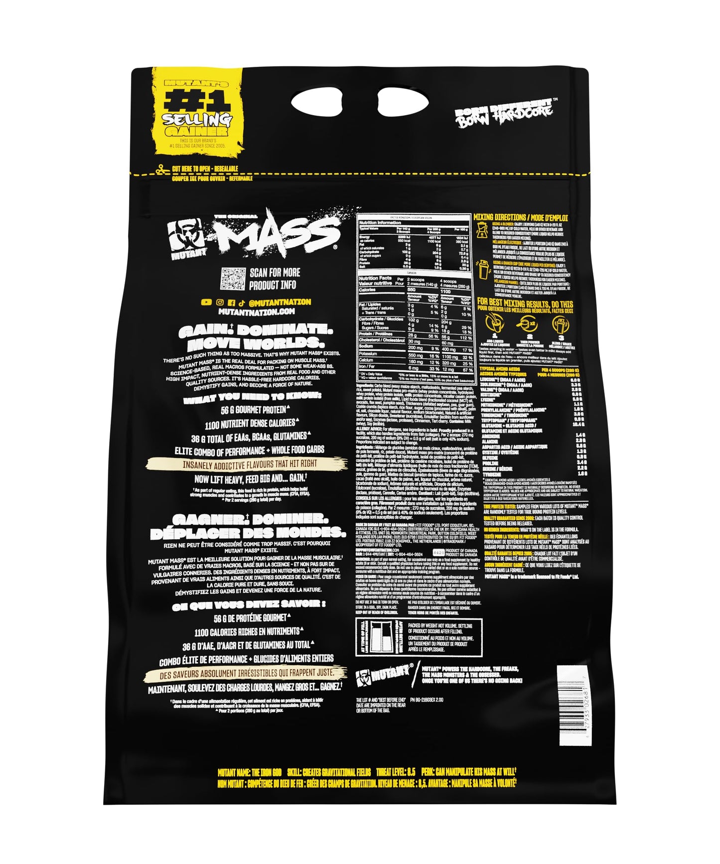 Mutant Mass Weight Gainer Protein Powder 240 Servings