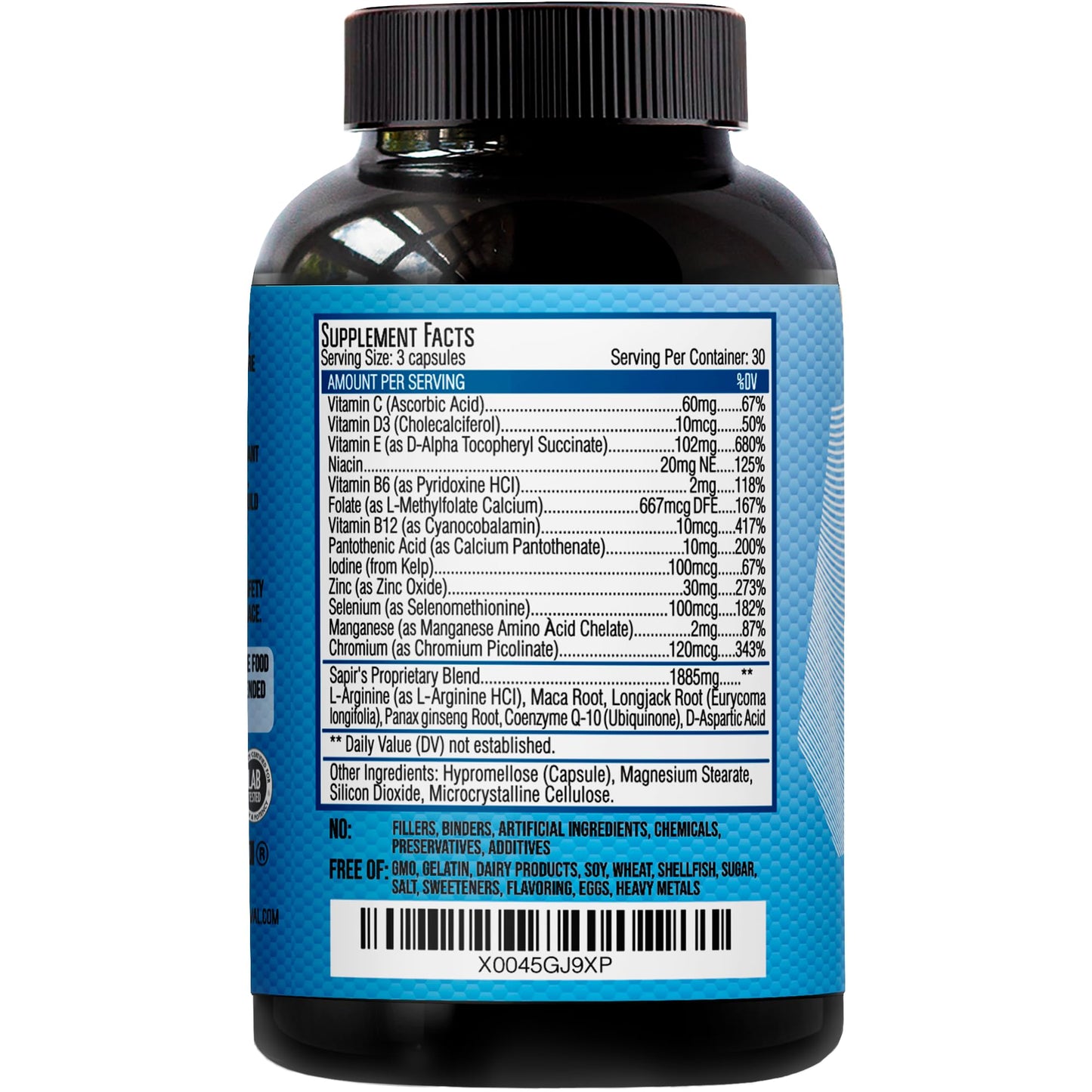 Sapir's Nutrition Semen Volume Booster & Male Fertility Supplement Capsule 90 Count