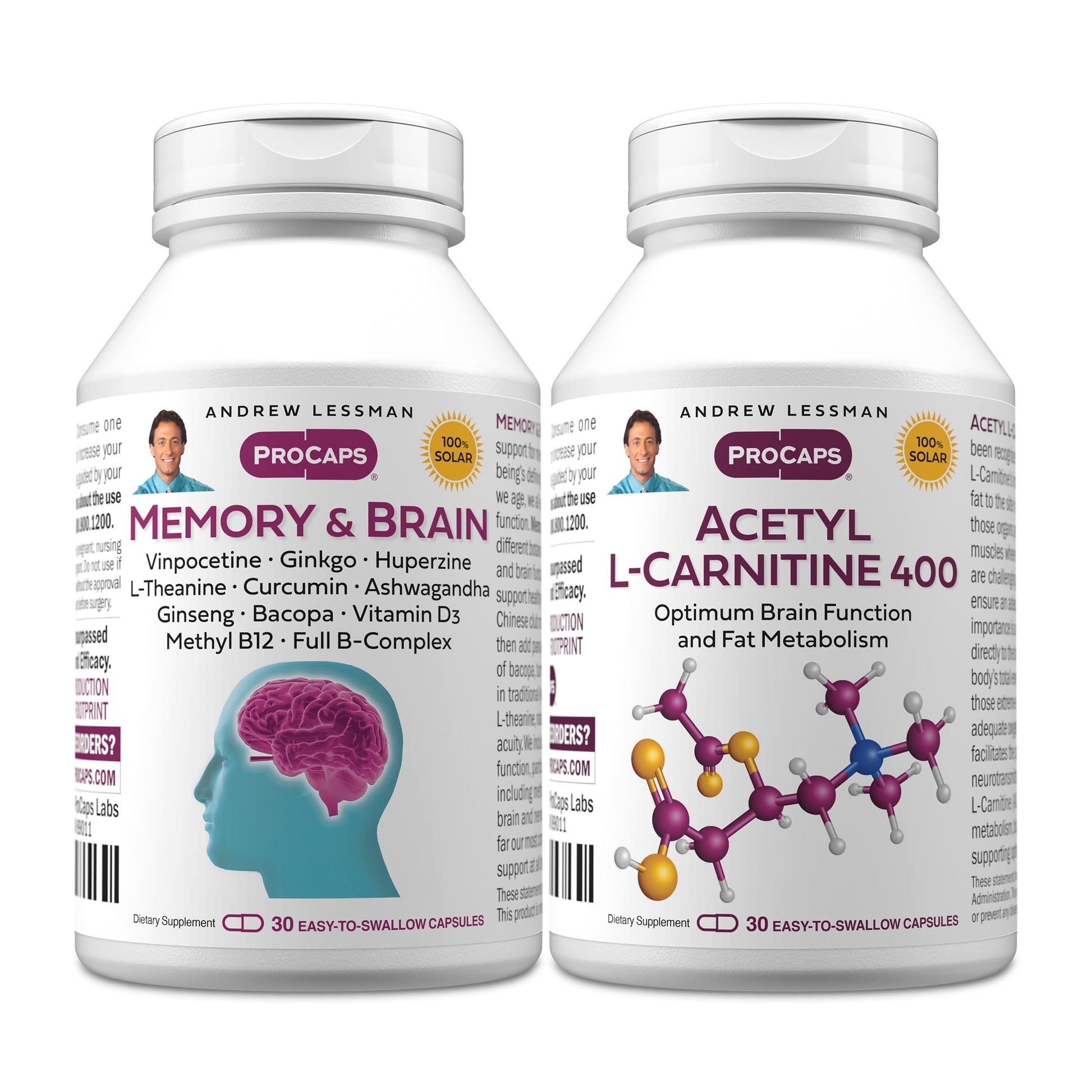 Andrew Lessman Memory & Brain + Acetyl L-Carnitine Kit 60 Capsules
