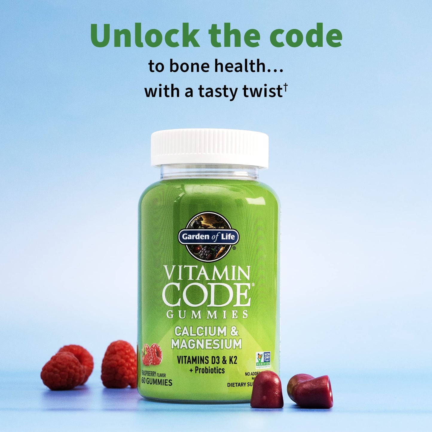 Garden of Life Vitamin Code Calcium Magnesium Gummies with D3 & K2, 60 Count