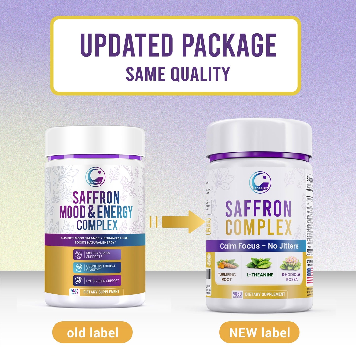 LEGRANO Premium Saffron Extract Capsules, 60 Count
