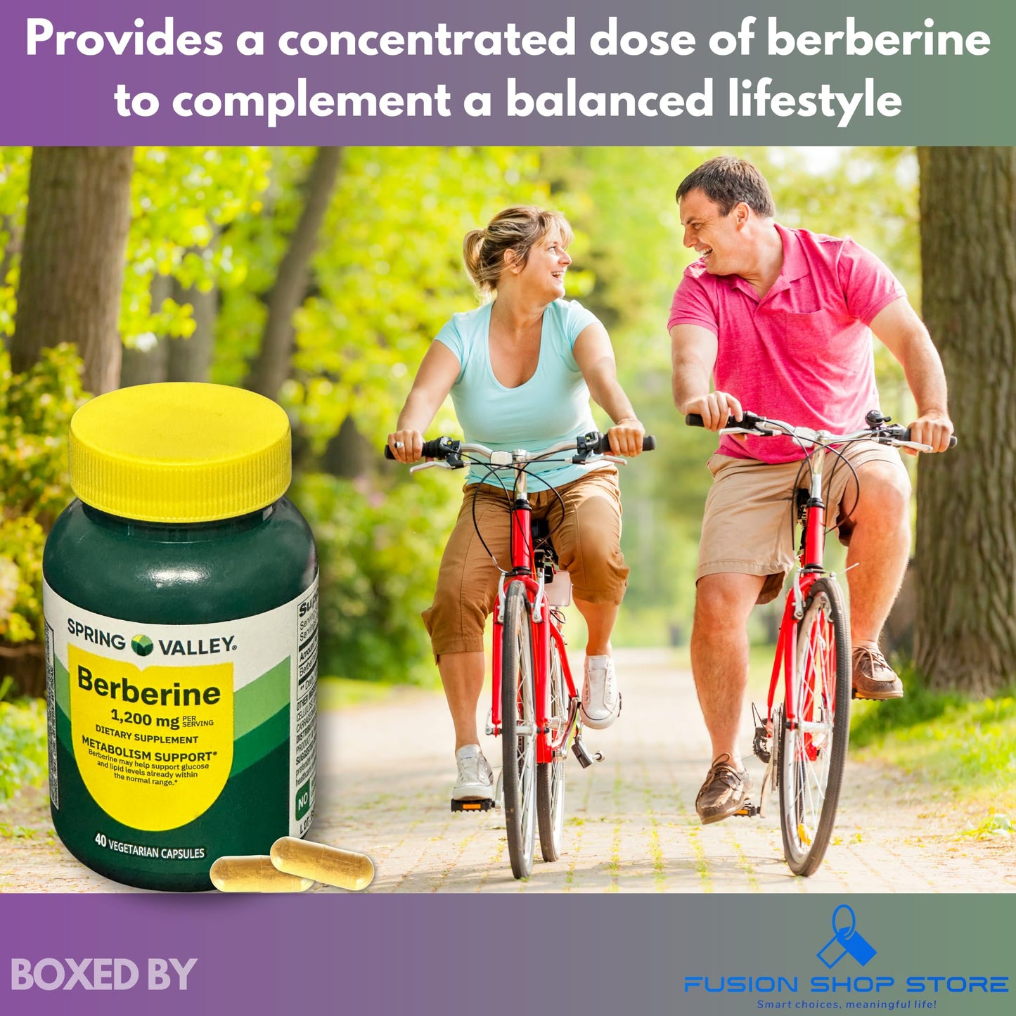 FUSION SHOP STORE Berberine Metabolism Support Capsules, 40 Count