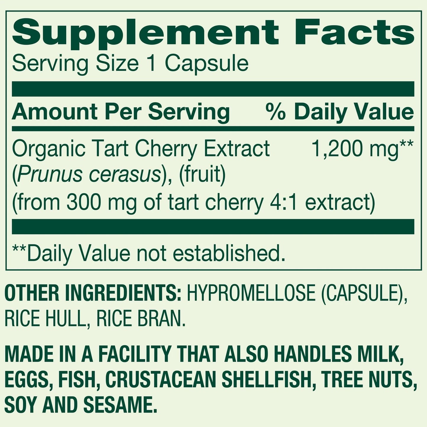 SUREFECT Tart Cherry Extract Capsules 1200mg 90 Count