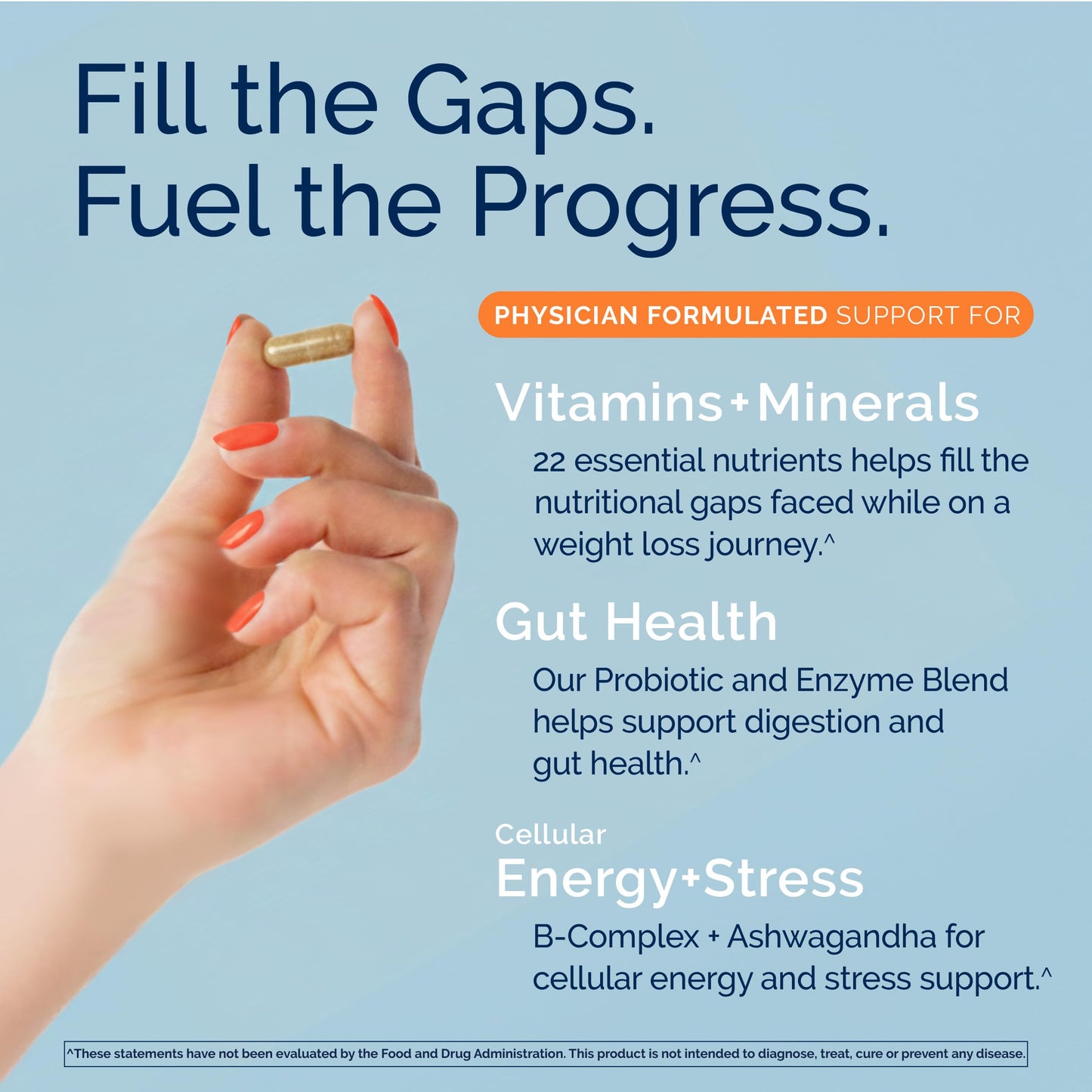 Replenza Advanced Formula Multivitamin – Daily Essential Vitamins and Minerals + Probiotics for GLP-1 Support, Gut Health, Stress & Cellular Energy Support Tablet, 1 Count