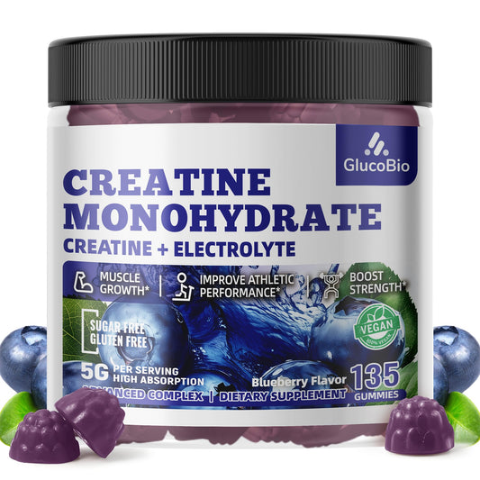 GlucoBio Creatine Monohydrate Gummies, 135 Count