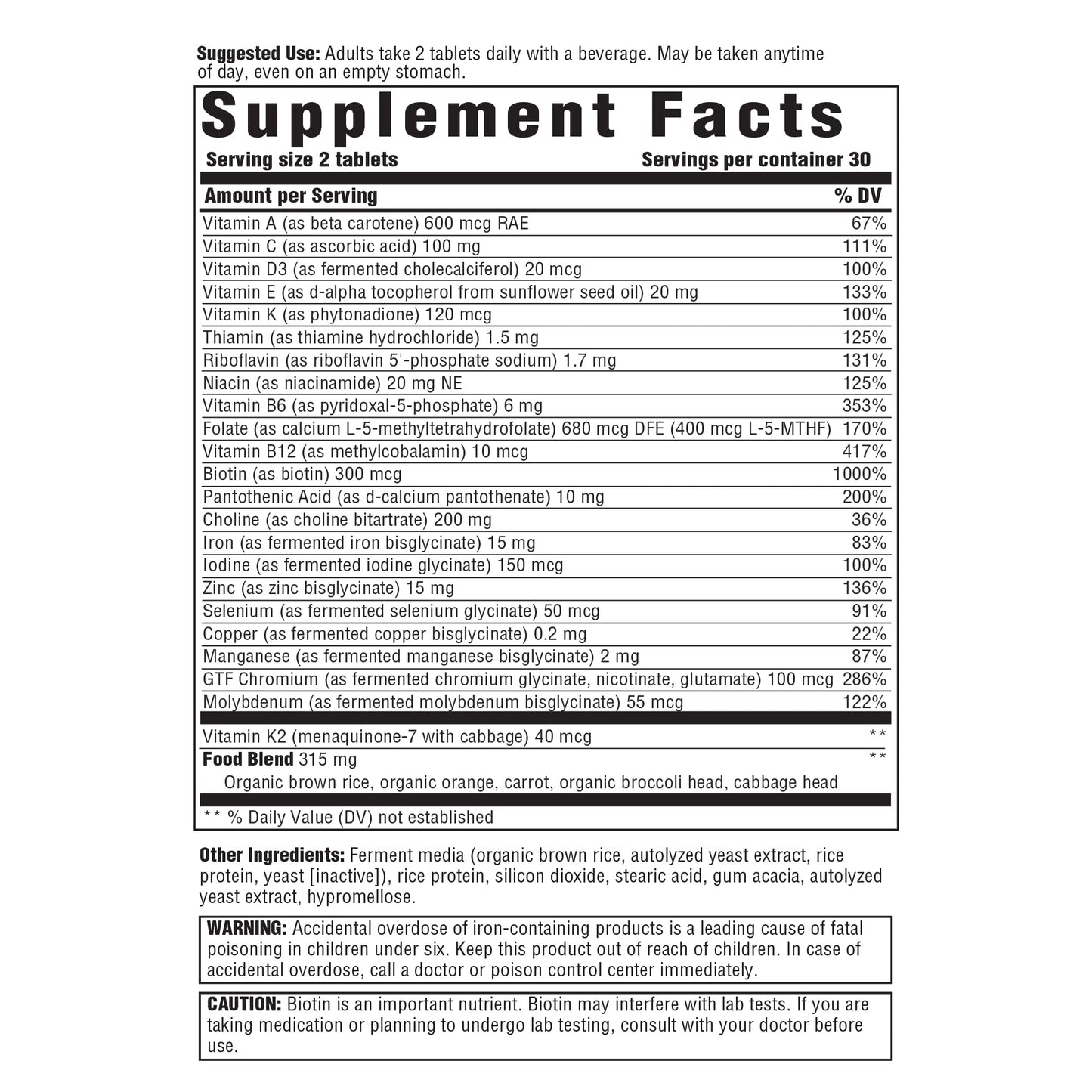 Innate Response Formulas Womens Multivitamin Tablet, 60 Count