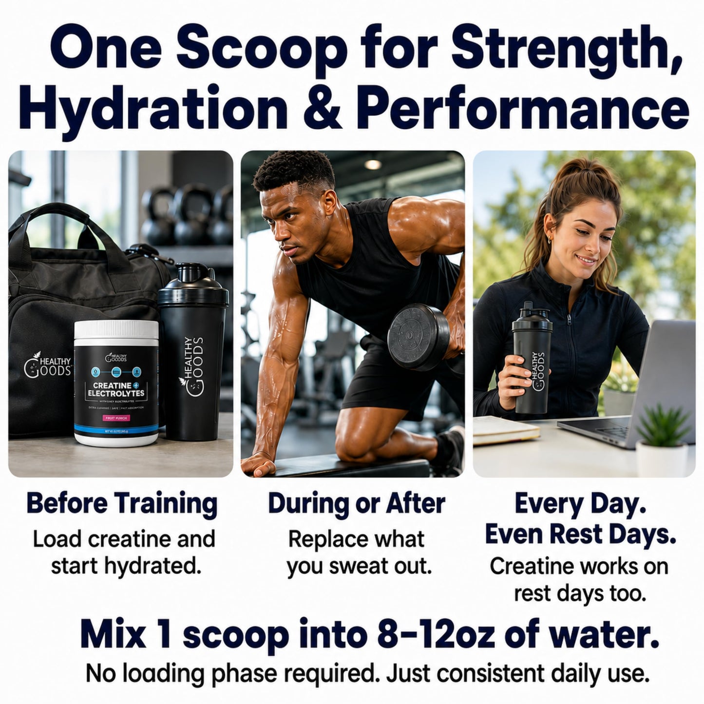 HEALTHY GOODS Creatine Plus Electrolytes Powder 12.03 Ounce