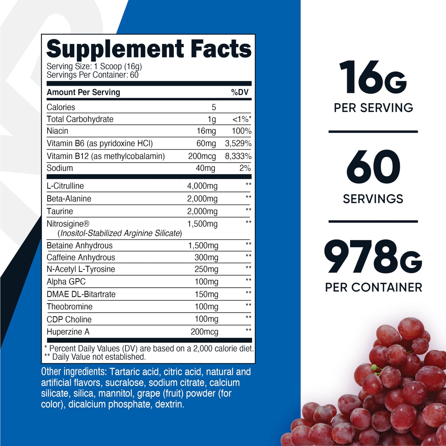 Nutricost Pre-X Xtreme Pre-Workout Complex Powder 34.9 Ounces