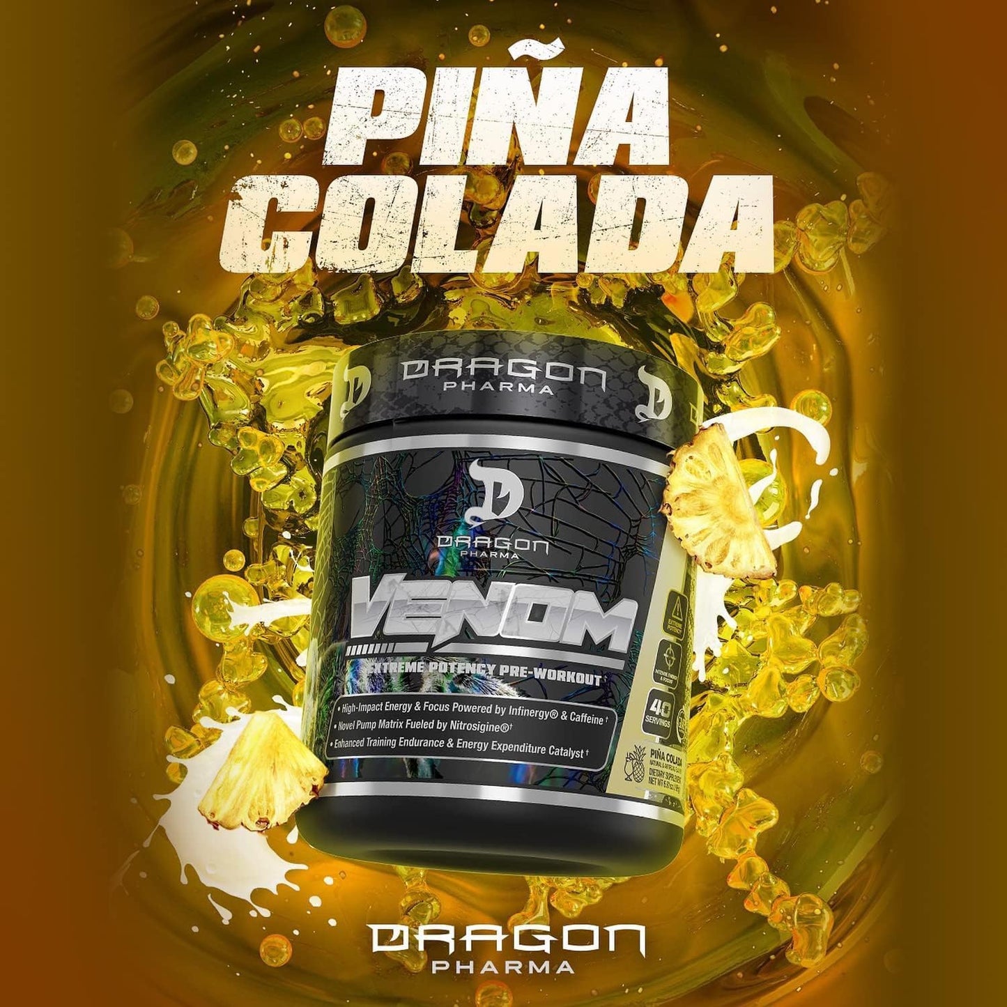 DRAGON PHARMA Venom Extreme Potency Pre-Workout Powder 196 Servings