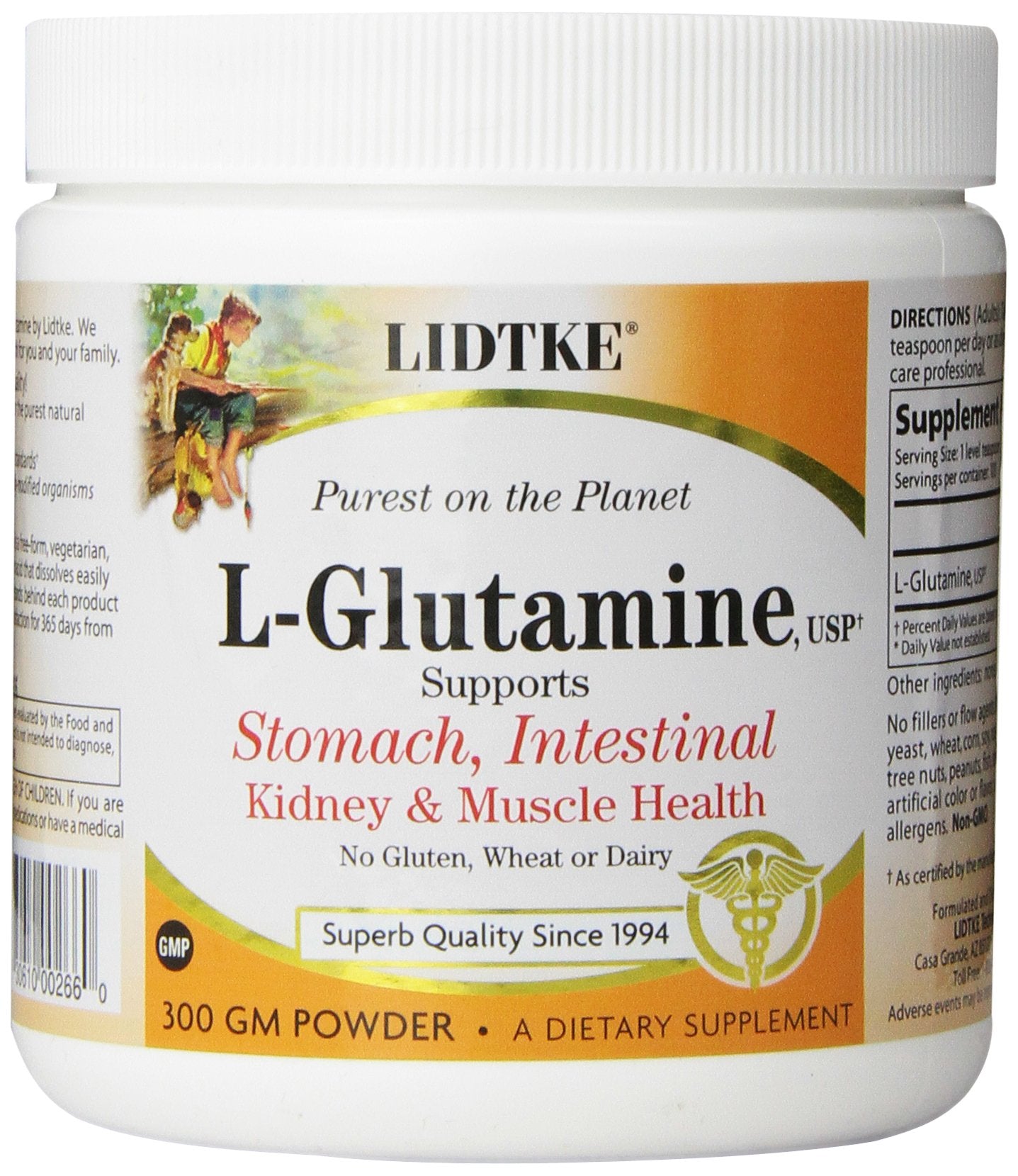 Lidtke L-Glutamine Powder, 10.58 oz