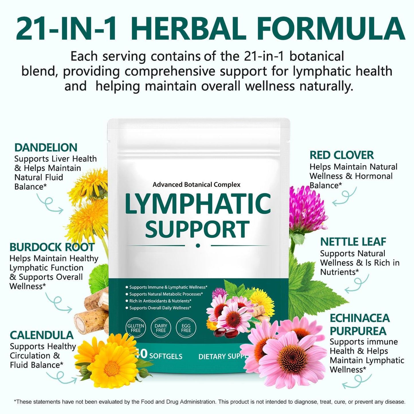 YEMFGQOE Lymphatic Drainage Supplements Softgels, 240 Count