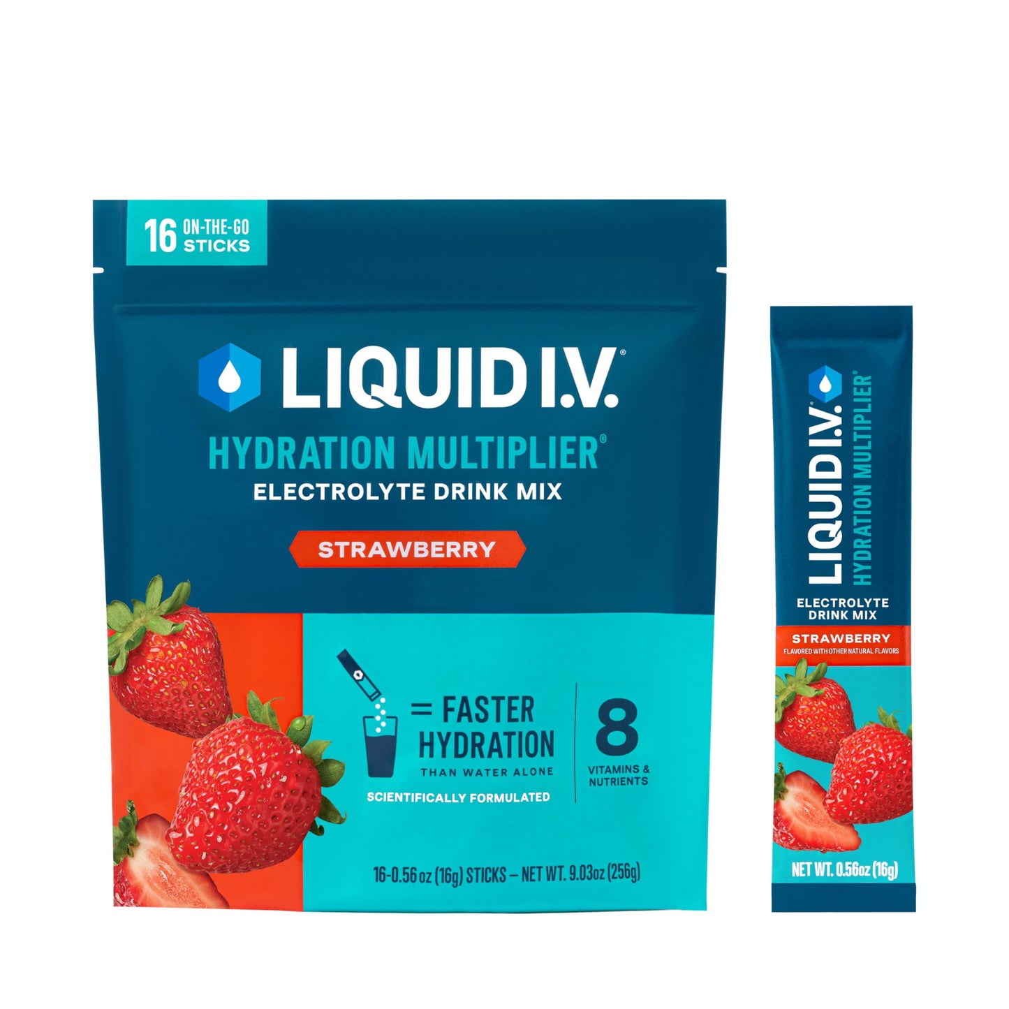 Liquid I.V. Hydration Electrolytes Powder, Strawberry, 16 Count