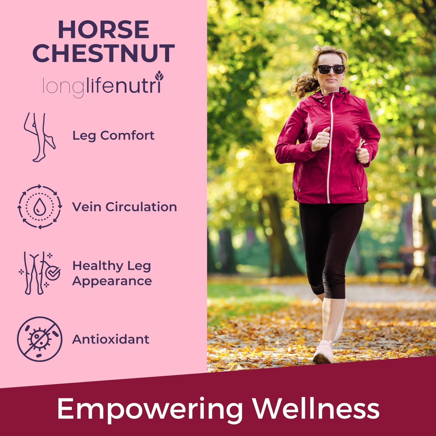 LongLifeNutri Horse Chestnut Extract 500mg Capsules, 180 Count