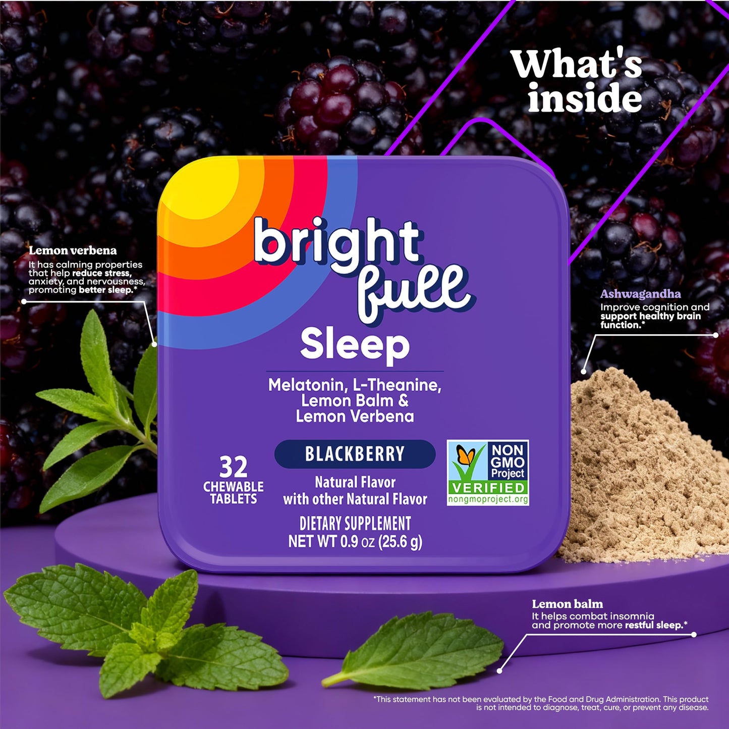 BRIGHTFULL Sleep Chewable Tablets 32 Count