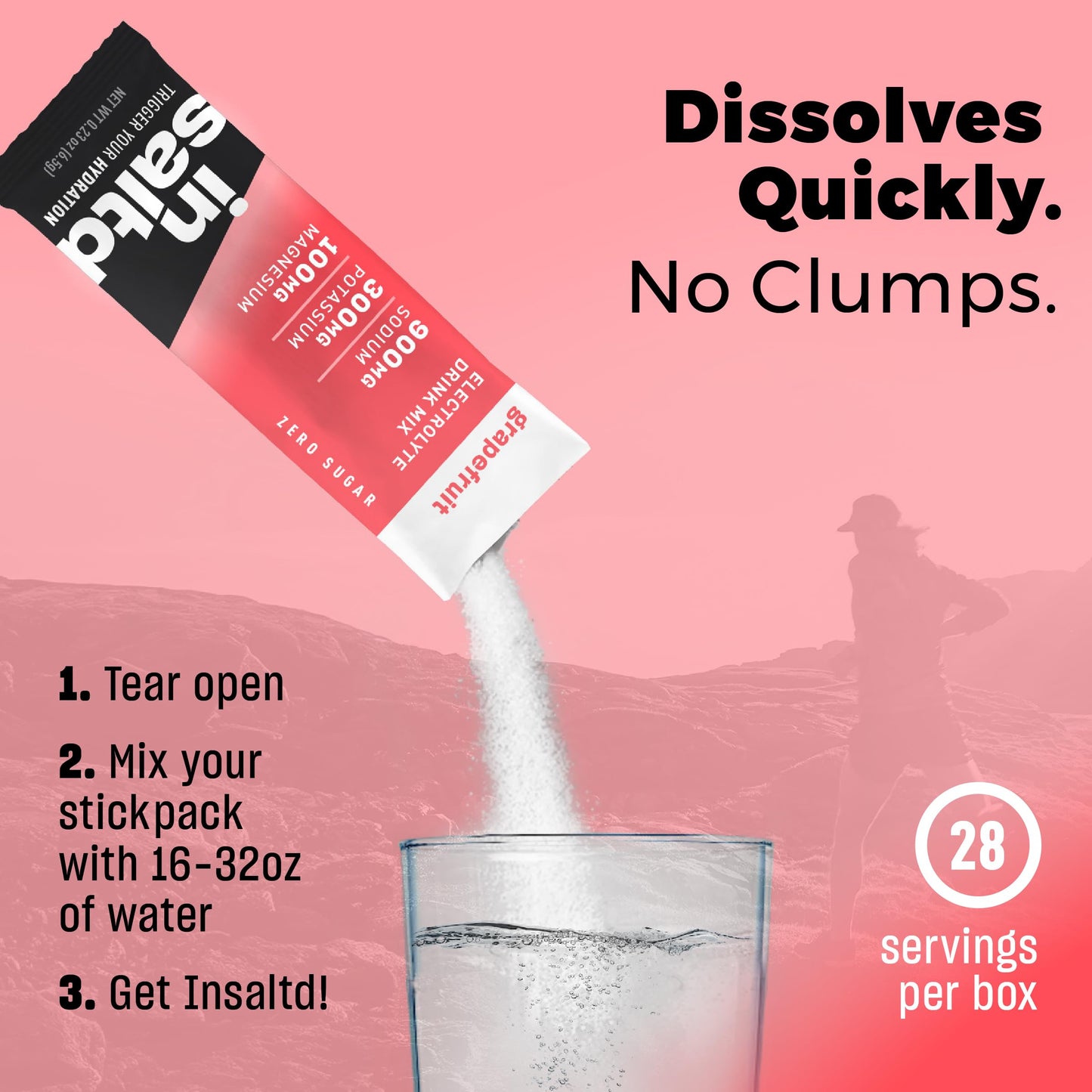 INSALTD Sugar-Free Electrolyte Powder Packets Pack of 28