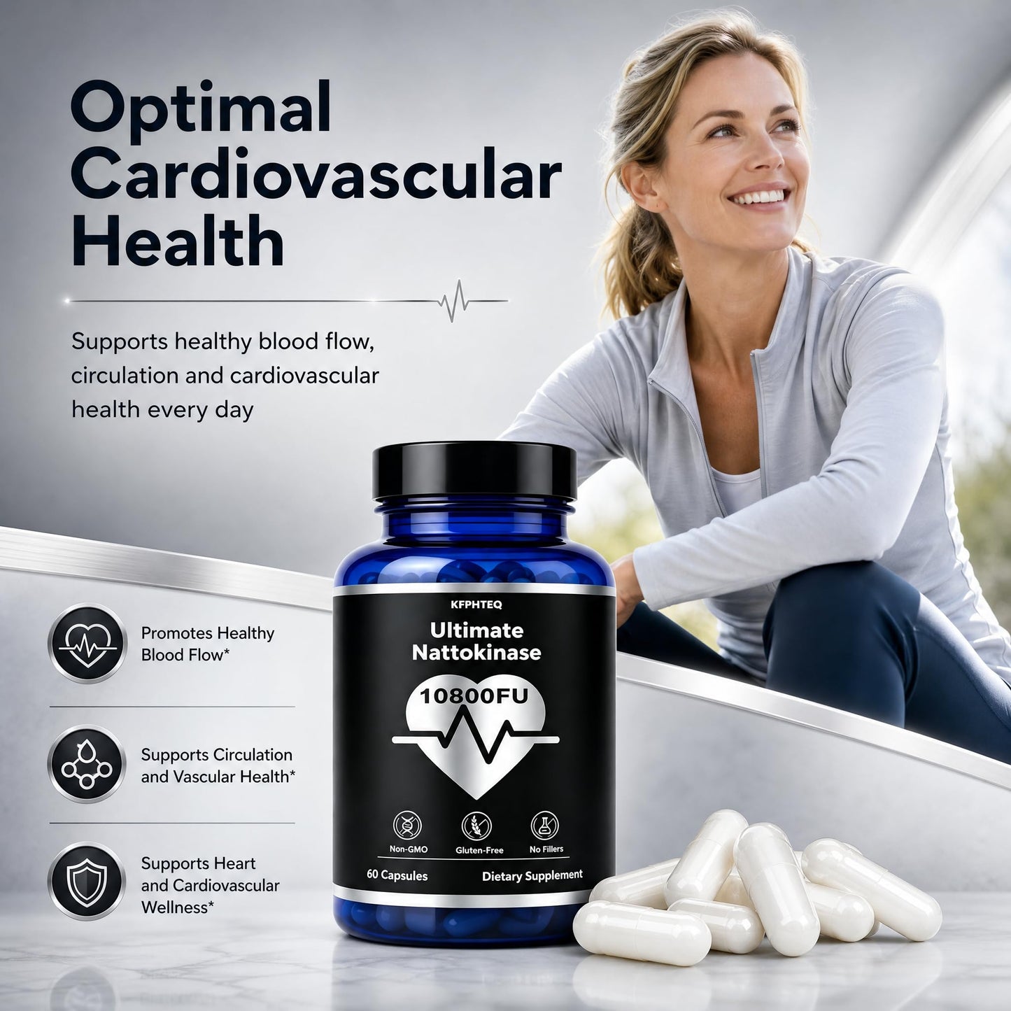 KFPHTEQ Nattokinase Supplement Capsule 60 Capsules