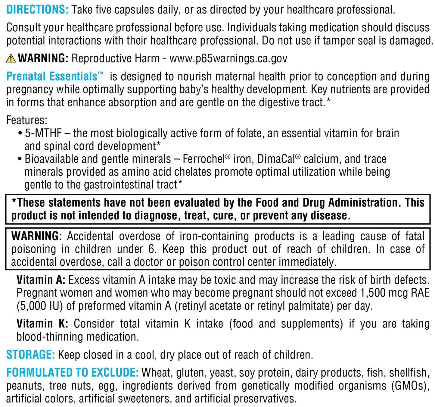 XYMOGEN Prenatal Essentials Prenatal Multivitamin & Mineral Support, 5-MTHF & Essential Nutrients, Gentle on Stomach, Vegetarian, 150 Capsules