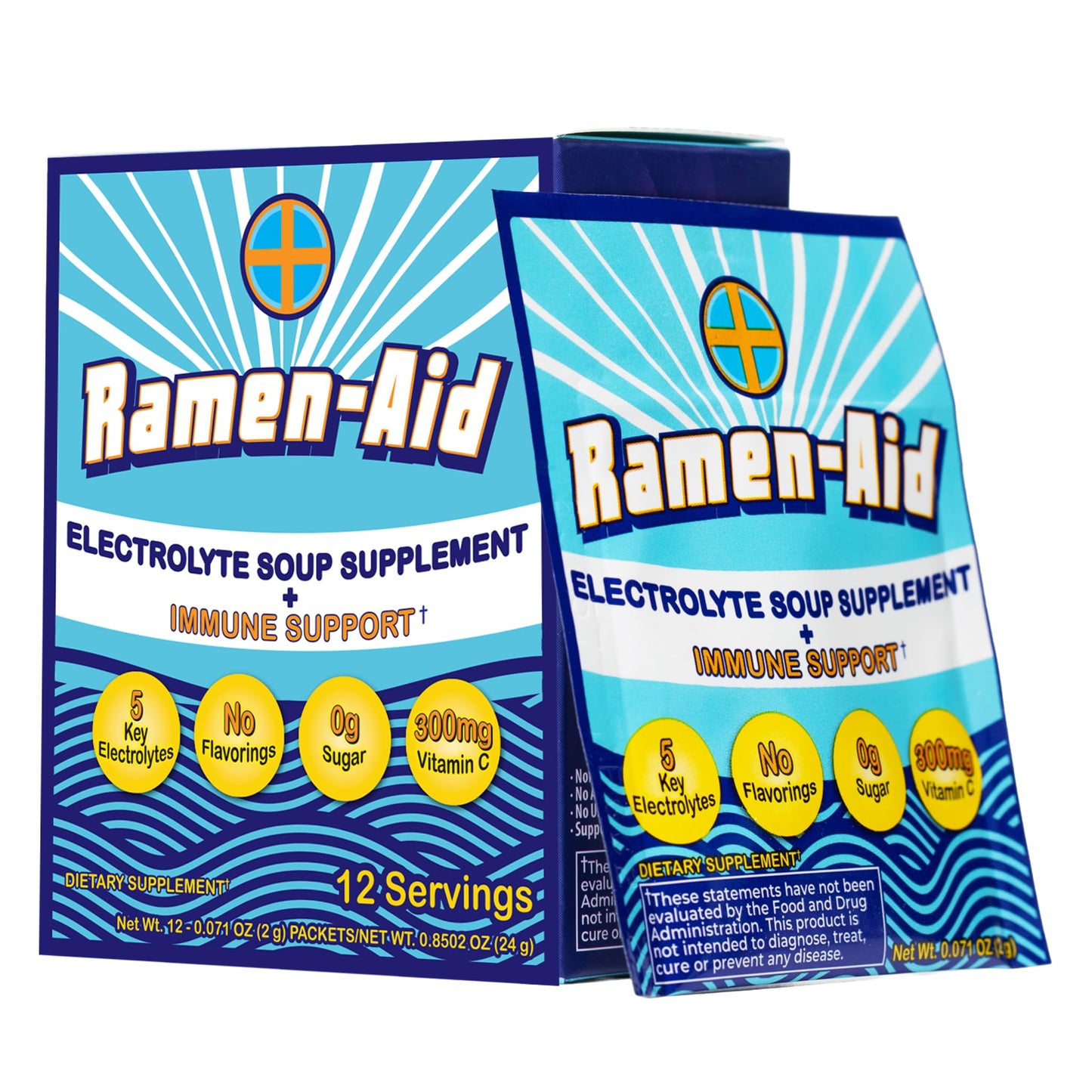 Ramen-Aid Electrolyte Soup Supplement with Immune Support Powder, 1 Count