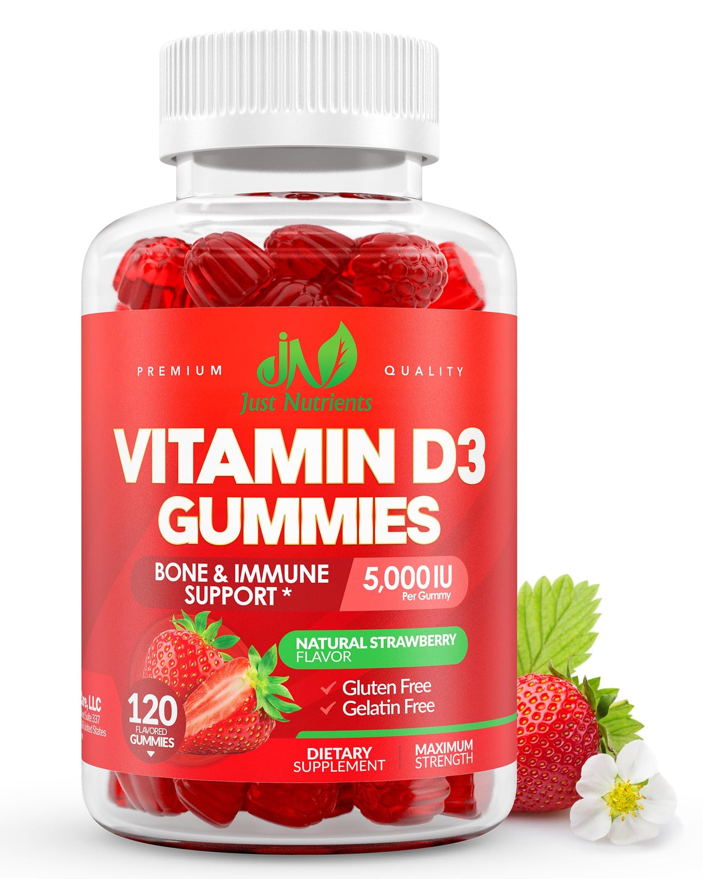 Just Nutrients Vitamin D3 5000/10000 IU Gummies 120