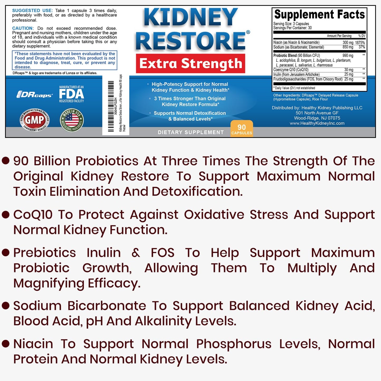 Kidney Restore Kidney Cleanse Detox & Repair Capsule 90 Count