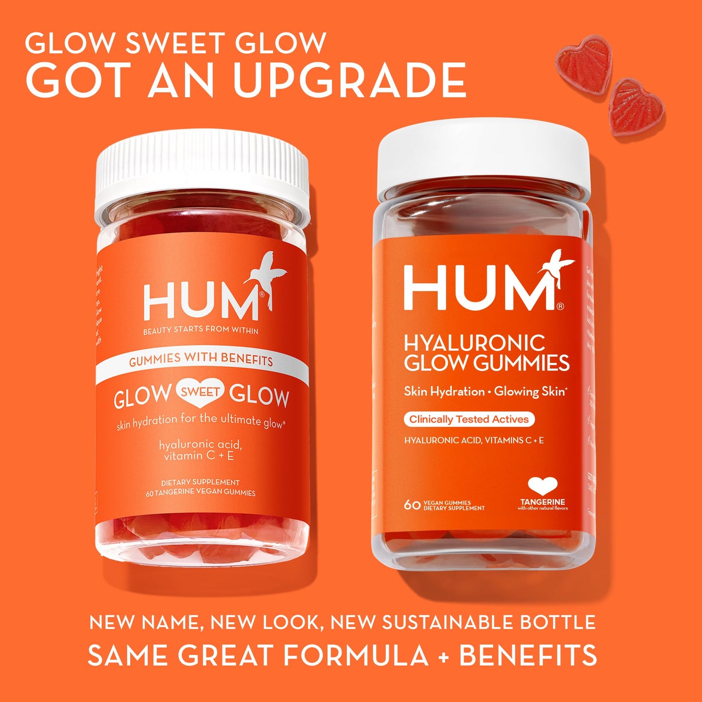 HUM Hyaluronic Glow Hydrating Skin Care Supplement 60 Gummies