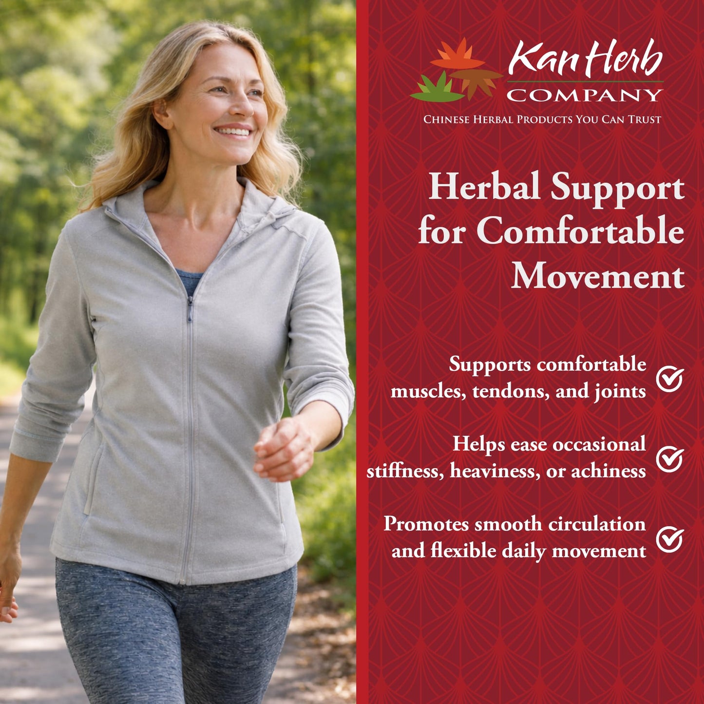 Kan Herbals Meridian Comfort Traditional Chinese Herbal Formula with Kudzu and Cinnamon Twig to Support Comfortable Movement, Flexible Joints, and Balanced Inner Outer Response, 120 Tablets