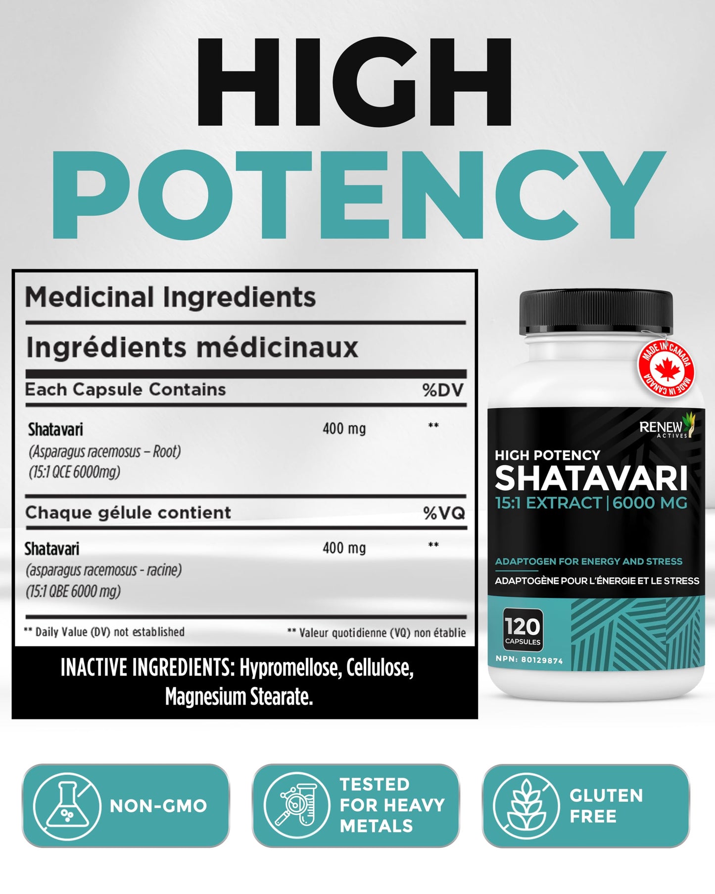 Renew Actives Shatavari Capsules 120 Count