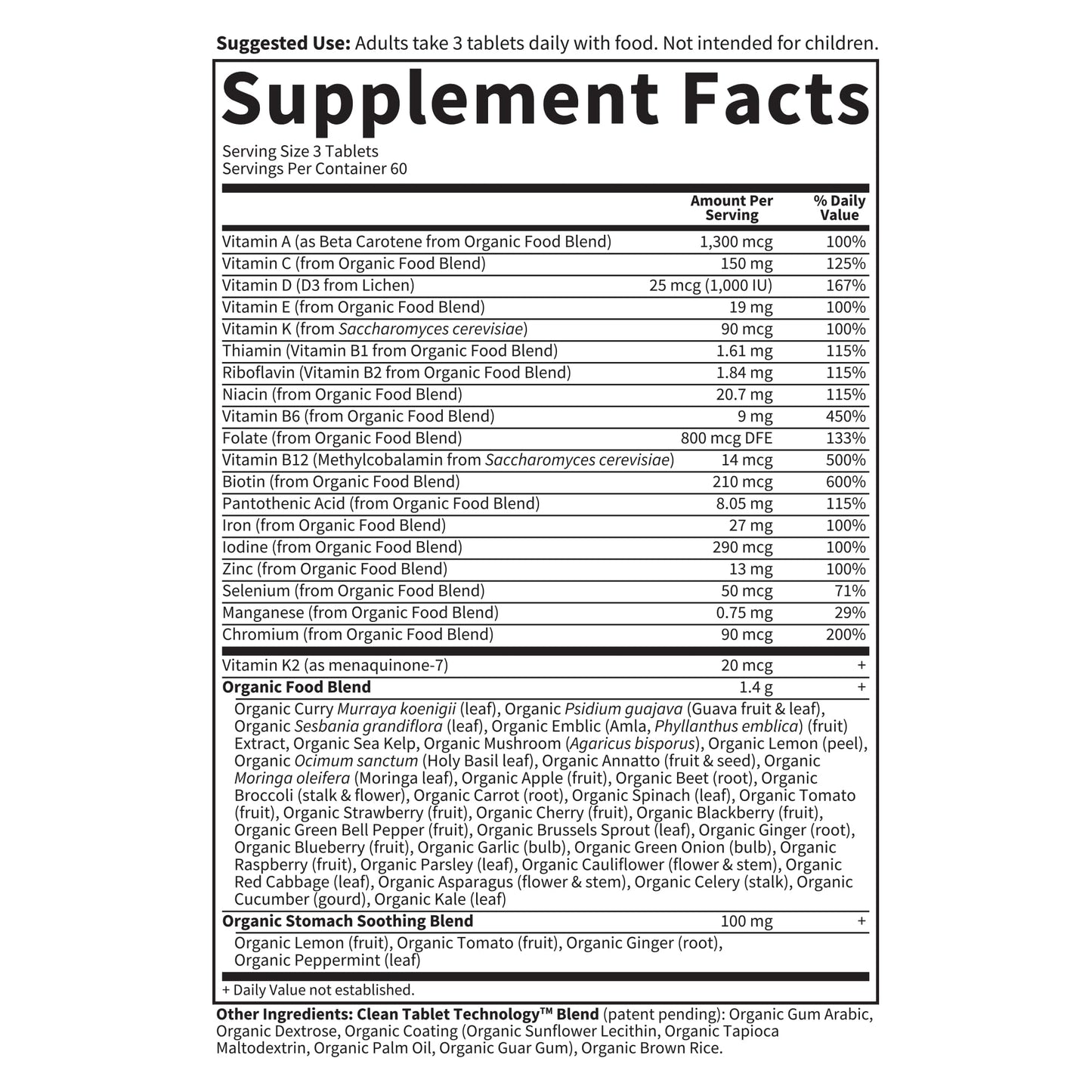 Garden of Life Organics Prenatal Multivitamin with Folate, B6, B12, D3 & Iron Tablets, 180 Tablets