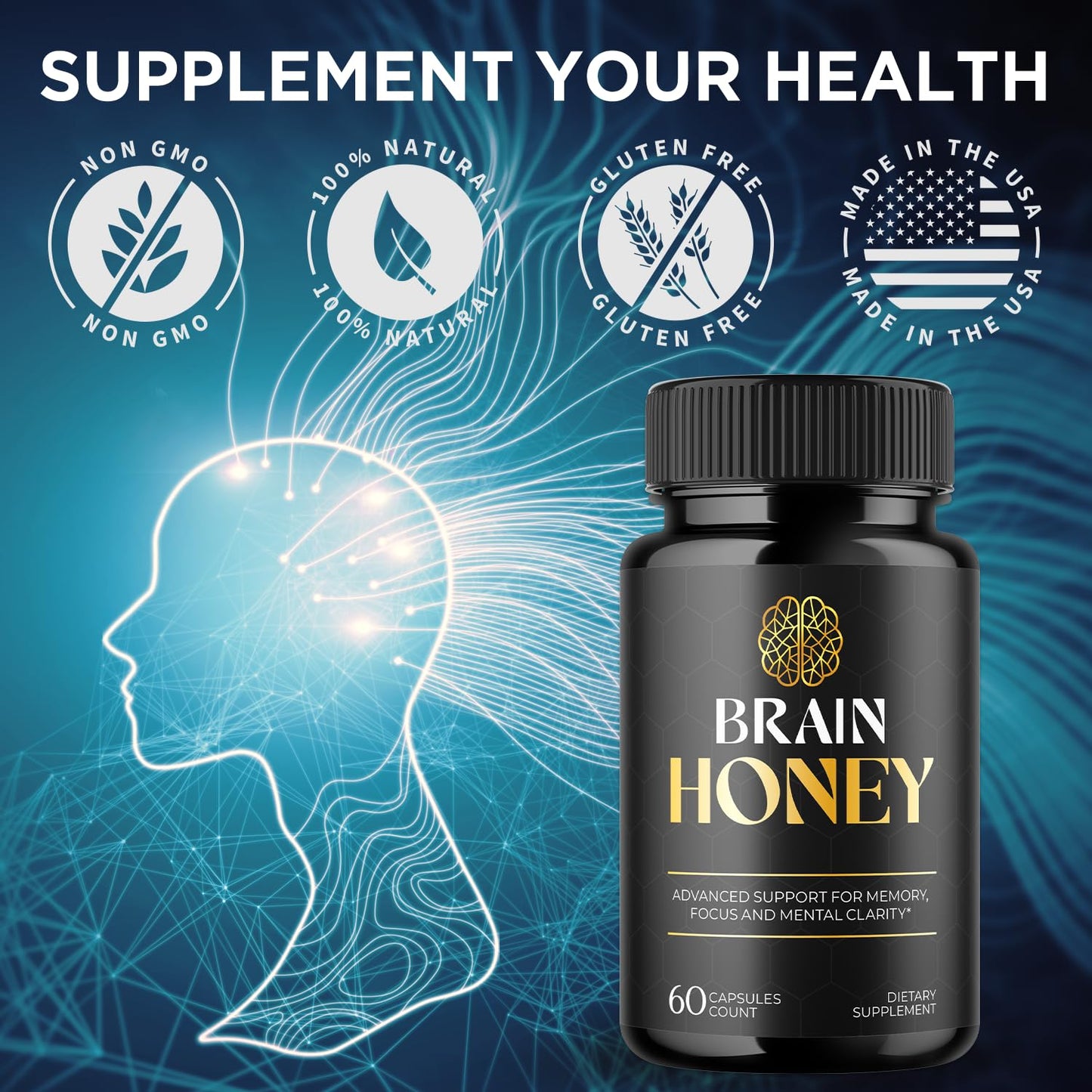 Flex University Brain Honey Capsules, 180 Capsules