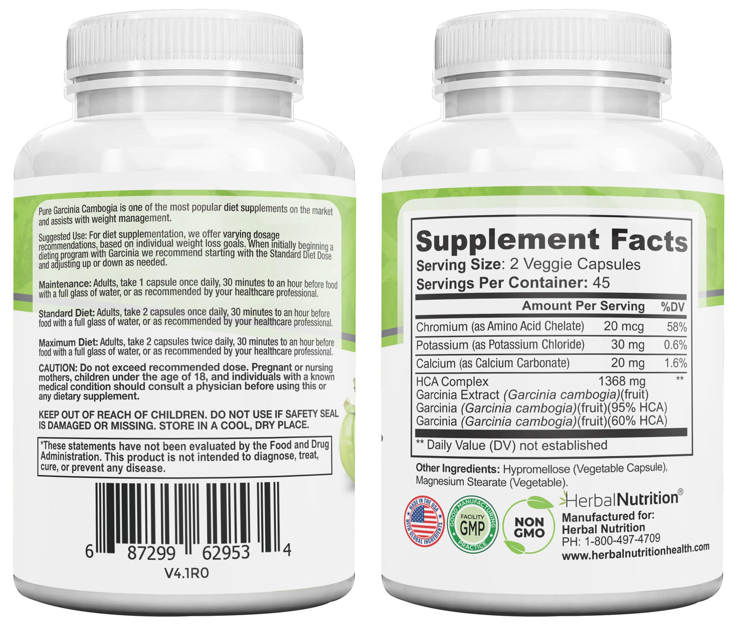 Herbal Nutrition Garcinia Cambogia Capsules, 2-Pack