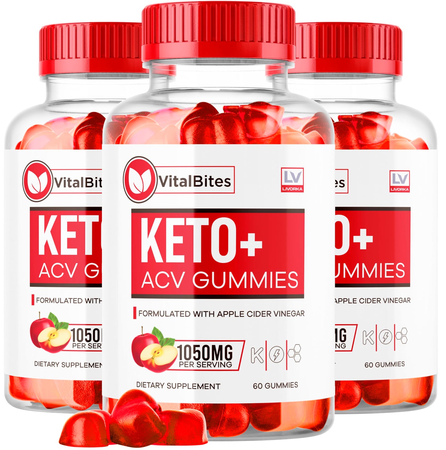 LIVORKA VitalBites Keto ACV Gummies, 180 Gummies