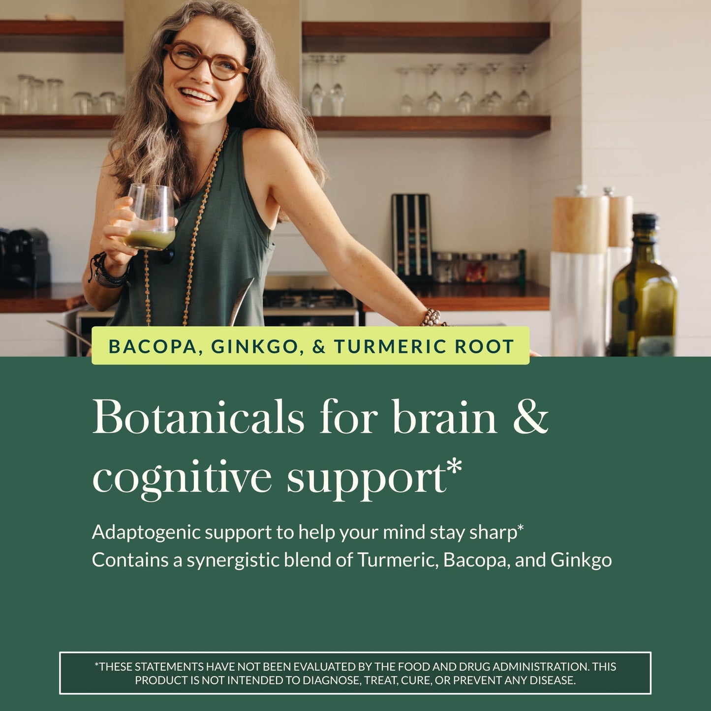 Gaia Herbs Agile Mind Brain Support Herbal Supplements Capsule 60 Count